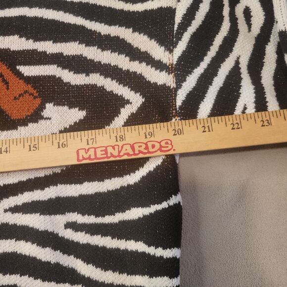 Zara Pizza Knit Sweater Black White Print Size Small - Picture 6 of 8